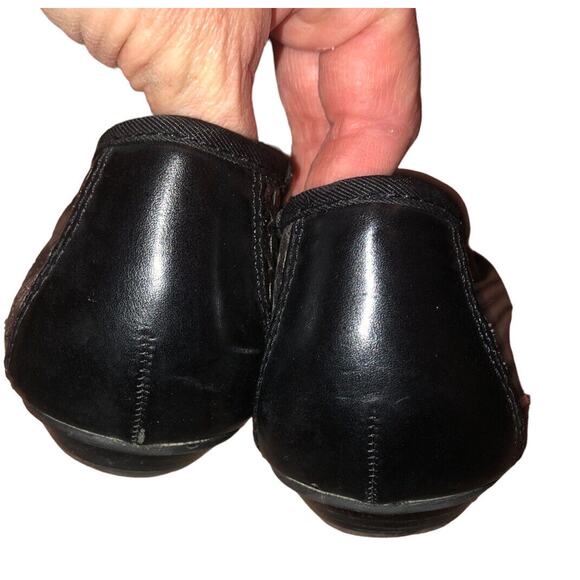 Franco Sarto Silver/Black Perforated Leather Flats Size 8.5M - Picture 9 of 11